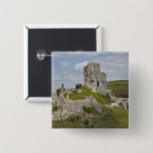 Ruinen von Corfe Castle, bei Wareham, Dorset, Button (Vorne & Hinten)