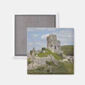 Ruinen von Corfe Castle, in der Nähe von Wareham,  Magnet (Vorderseite/Rückseite)