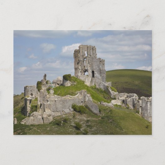 Ruinen von Corfe Castle, in der Nähe von Wareham, Postkarte (Vorderseite)