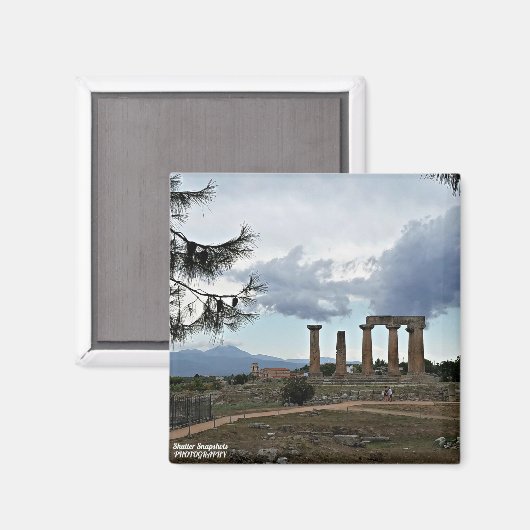 Ruinen von Korinth Magnet (Vorderseite/Rückseite)