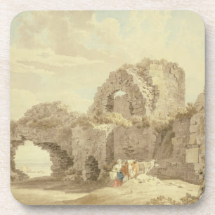 Ruinen von Pevensey Schloss (w/c auf Papier) Getränkeuntersetzer