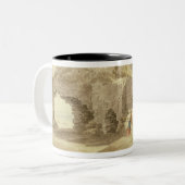 Ruinen von Pevensey Schloss (w/c auf Papier) Zweifarbige Tasse (Vorderseite Links)