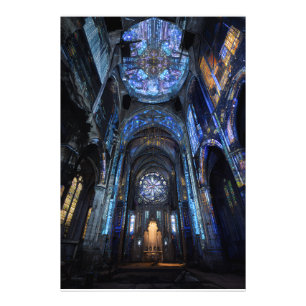 Ruinenkathedrale Buntglasprojektions-Glanz Fotodruck