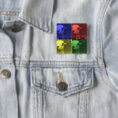 Ruinierter 'Um 4 Farblama-Quadrat-Knopf Button (Beispiel)