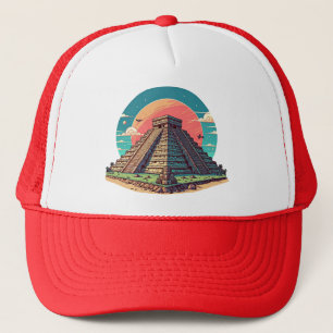 Ruins Mayan Pyramid art Truckerkappe