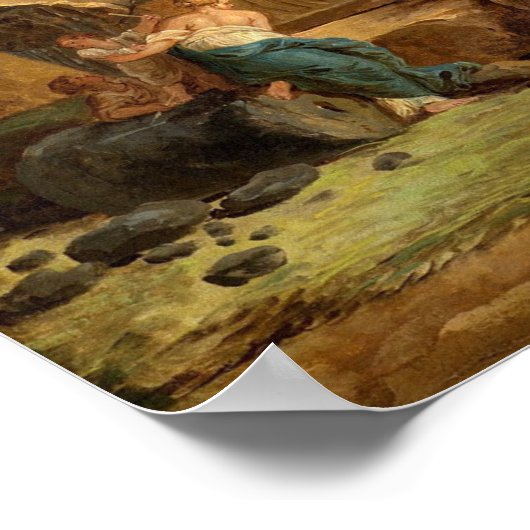 Ruins With An Obelisk von Robert Hubert Poster (Ecke)