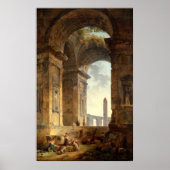 Ruins With An Obelisk von Robert Hubert Poster (Vorne)