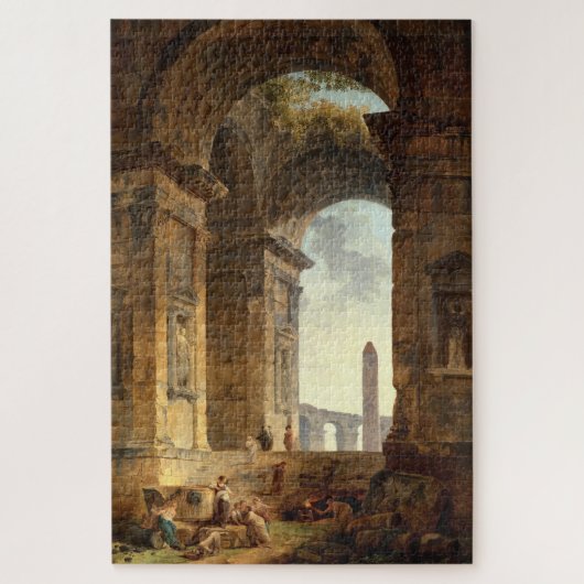 Ruins With An Obelisk von Robert Hubert Puzzle (Vertikal)