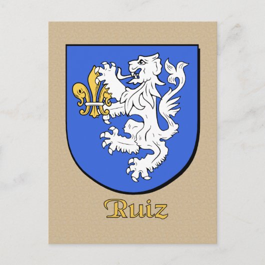 Ruiz Familie Heraldic Shield Postkarte (Vorderseite)