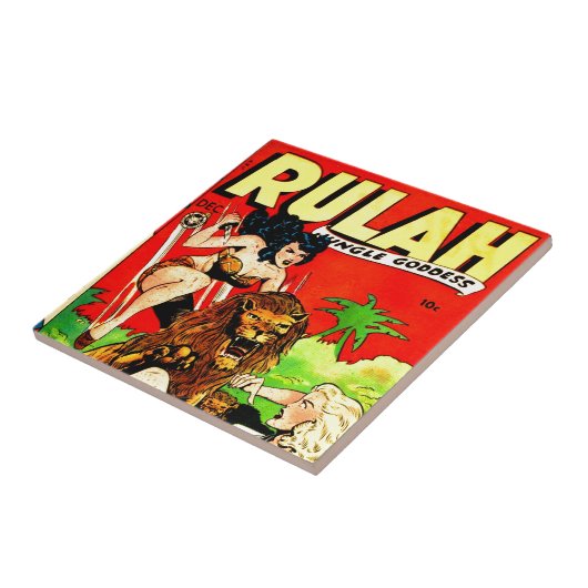 Rulah und ein großer beängstigender Löwe Fliese (Seite)