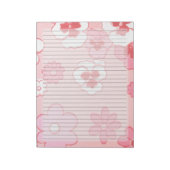 Ruled Retro Rosa Mitte Jahrhundert Vintage Blüte Notizblock (Rotiert)