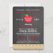 Ruler & Apple Lehrer Abschluss Einladung (Vorderseite)