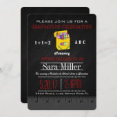 Ruler & Crayon Lehrer Abschluss Einladung (Vorne/Hinten)