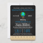 Ruler & Globe Lehrer Abschluss Einladung (Vorderseite)