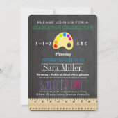 Ruler & Paint Teacher Abschluss Einladung (Vorderseite)