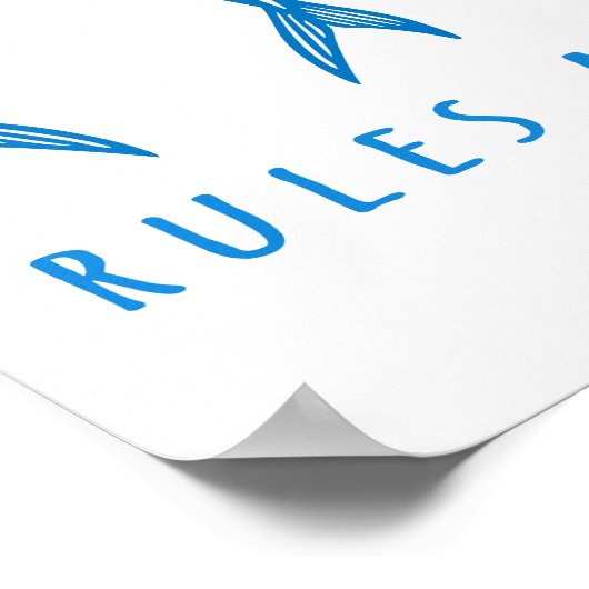 "Rules Are for Losers" Funny Boho Coastal Wall Art Poster (Ecke)