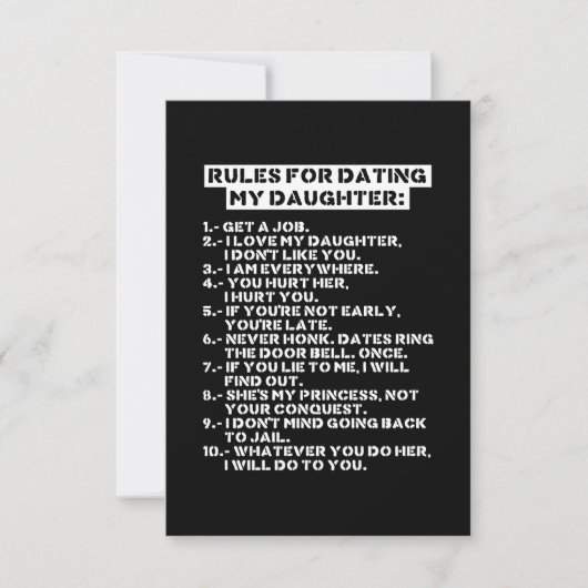 Rules for dating my daughter dankeskarte (Vorderseite)