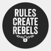 Rules Rebels Protest Dom Statement Gift  Runder Aufkleber (Vorderseite)