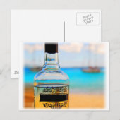 Rum Bottle on Beach Postkarte (Vorne/Hinten)
