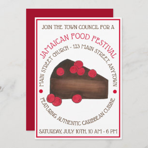 Rum Cake Jamaica Caribbean Food Festival Einladung