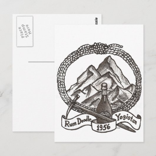 Rum Doodle Postkarte (Vorne/Hinten)