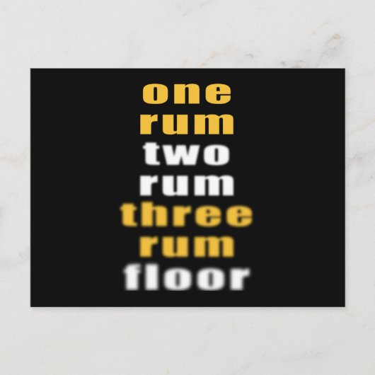 Rum drink alcohol party funny saying postkarte (Vorderseite)