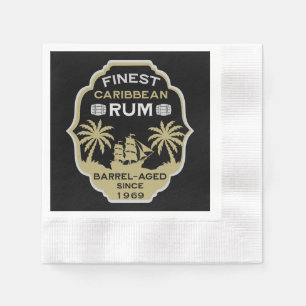 Rum Drinker Geburtstag über dem Hügel Serviette