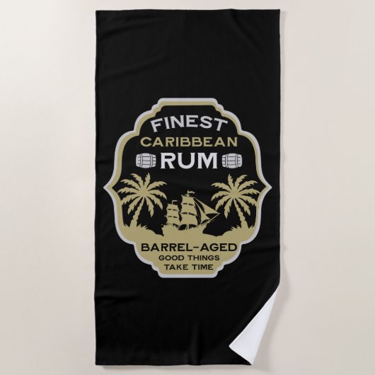 Rum Drinker Geschenk Strandtuch (Vorderseite)