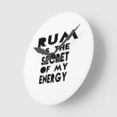 Rum ist das Geheimnis meiner Energie Runde Wanduhr (Winkel)