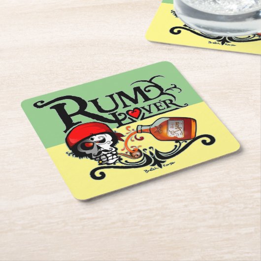 Rum Liebhaber Rechteckiger Pappuntersetzer (angewinkelt)