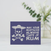 Rum Mustache benutzerdefinierte Farbpostkarte Postkarte (Stehend Vorderseite)