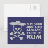 Rum Mustache benutzerdefinierte Farbpostkarte Postkarte (Vorne/Hinten)