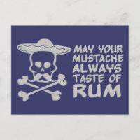 Rum Mustache benutzerdefinierte Farbpostkarte
