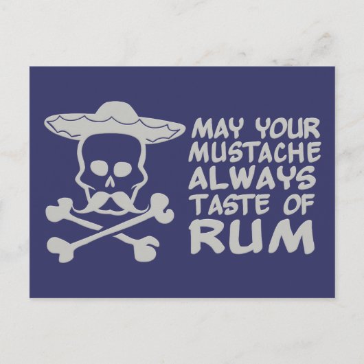 Rum Mustache benutzerdefinierte Farbpostkarte Postkarte (Vorderseite)