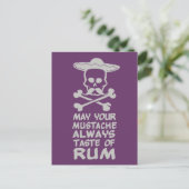 Rum Mustache benutzerdefinierte Farbpostkarte Postkarte (Stehend Vorderseite)