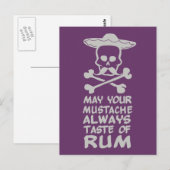 Rum Mustache benutzerdefinierte Farbpostkarte Postkarte (Vorne/Hinten)