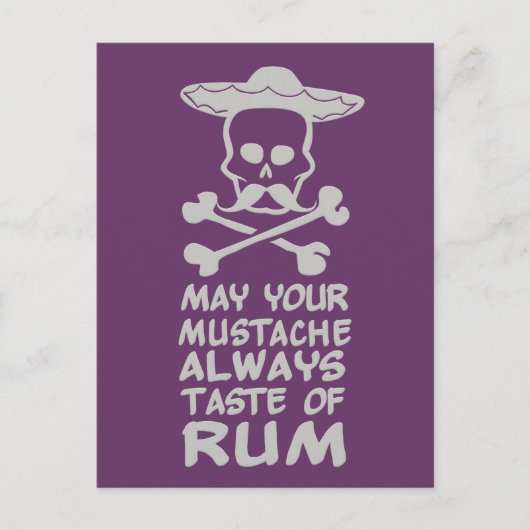 Rum Mustache benutzerdefinierte Farbpostkarte Postkarte (Vorderseite)