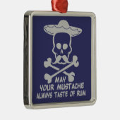 Rum Mustache benutzerdefinierte Farbschmuck Silbernes Ornament (Rechts)