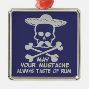 Rum Mustache benutzerdefinierte Farbschmuck Silbernes Ornament