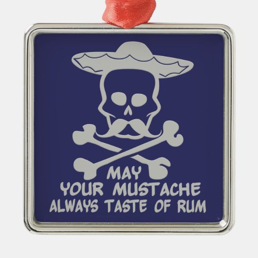 Rum Mustache benutzerdefinierte Farbschmuck Silbernes Ornament (Vorne)