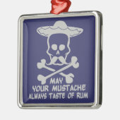 Rum Mustache benutzerdefinierte Farbschmuck Silbernes Ornament (Links)