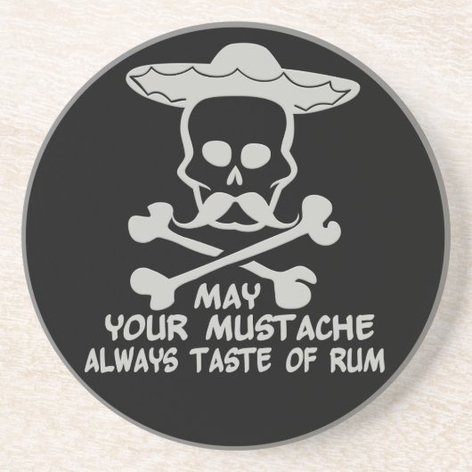 Rum Mustache benutzerdefinierter Untersetzer (Vorne)