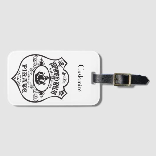 Rum Pirate Drink Thunder_Cove Gepäckanhänger (Vorderseite (Horizontal))