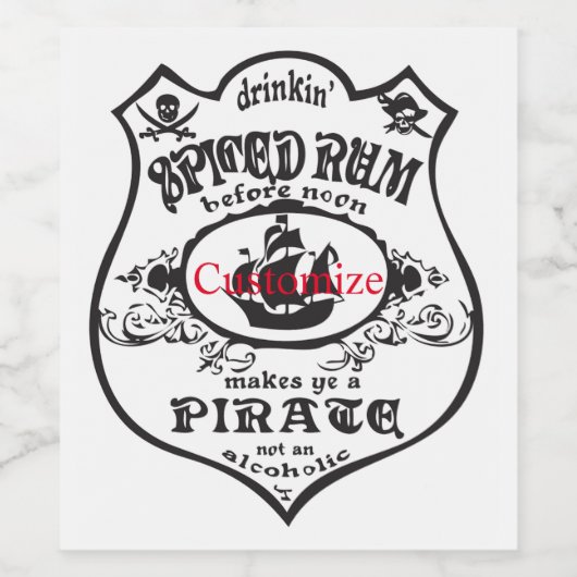 Rum Pirate Drink Thunder_Cove Weinetikett (Einzelnes Label)
