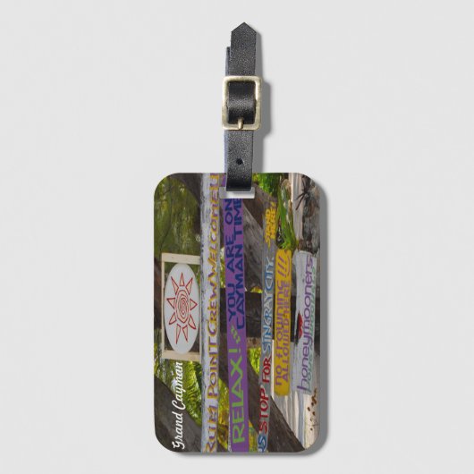 Rum Point Grand Cayman. Gepäckanhänger (Vorderseite Vertikal)