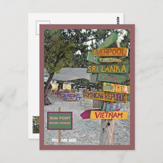 RUM POINT, GRAND CAYMAN INSELN POSTKARTE (Vorne/Hinten)