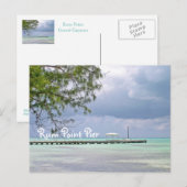 RUM POINT PIER/DUNK SKY/GRÜNES WASSER MIT SCHATTEN POSTKARTE (Vorne/Hinten)