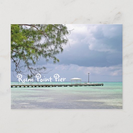 RUM POINT PIER/DUNK SKY/GRÜNES WASSER MIT SCHATTEN POSTKARTE (Vorderseite)