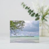 RUM POINT PIER/DUNK SKY/GRÜNES WASSER MIT SCHATTEN POSTKARTE (Stehend Vorderseite)