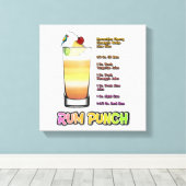 RUM PUNCH Cocktail Rezept Art 12"'12" Leinwanddruck (Insitu (Holzboden))